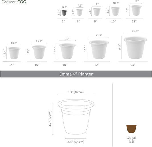 Crescent Too Emma Plant Pot, 6-Inch Terracotta (Bag of 12)