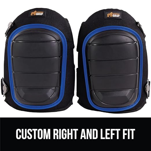 GORILLA GRIP Knee Pads for Work, All Day Comfort Gel Cushion and Soft Foam for Men and Women, Slip Resistant Heavy Duty Hard Cap, Adjustable Straps for Flooring, Construction and Gardening, Royal Blue