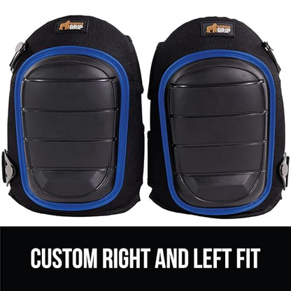 GORILLA GRIP Knee Pads for Work, All Day Comfort Gel Cushion and Soft Foam for Men and Women, Slip Resistant Heavy Duty Hard Cap, Adjustable Straps for Flooring, Construction and Gardening, Royal Blue