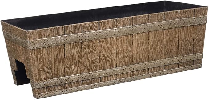 Classic Home and Garden 1073D-265R Jameson planters, 24" - Deck Rail, Distressed Oak
