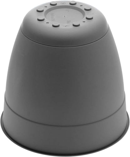 Bloem Dayton 6" Charcoal Round Planter Pot with Drainage Holes and Removable Saucer for Indoor or Outdoor Gardening, Made in USA