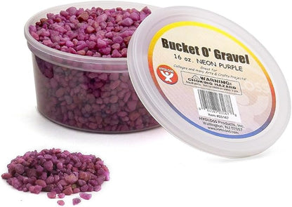 Hygloss Products Craft Rocks, Mini Stones for Art Projects - Bucket O' Gravel, Neon Purple, 1 lb