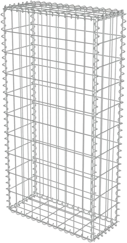 Galvanized Steel Gabion Wall with Covers, Gabion Mesh Wire Wall Panel Galvanized Steel Garden Stone Wire Basket Fencing Patio Decorative Fence, 19.7"x7.78"x39.4",-176