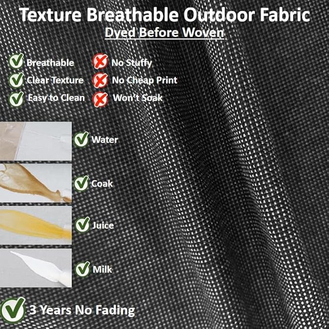 Outdoor Patio Furniture Replacement Cushions,24X24X5 Inch Deep Seat Chair Seat Back Cushion Set,All Weather Breathable Sectional Cushions for Patio Furniture Couch Loveseat,Black