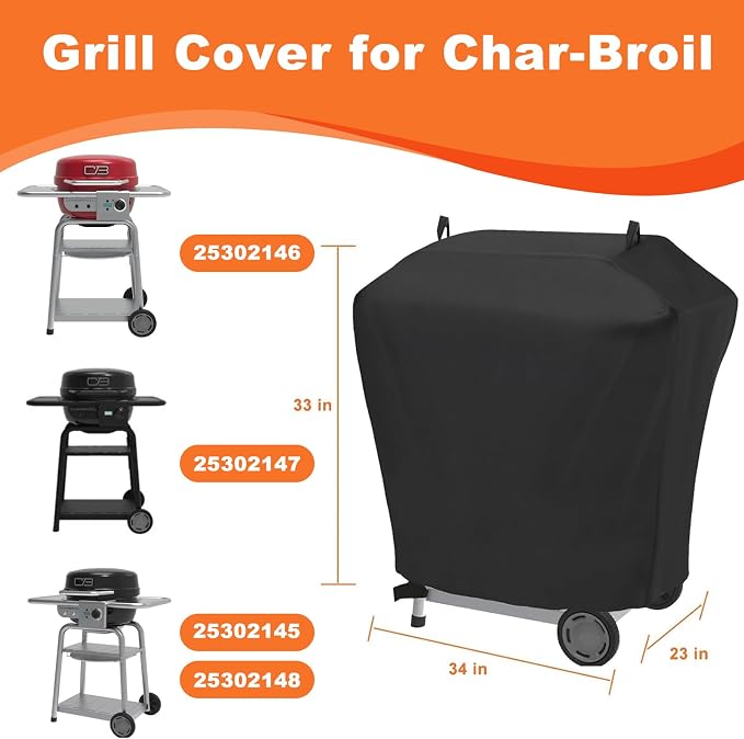 Cover for CharBroil Bistro Pro Electric Grill & Griddle, for CB1250073P4 Grill, 600D Heavy Duty Waterpoorf Outdoor Fade Resistant Charbroil Bistro Pro Cover, Outdoor Accessory