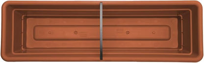 Bloem Dura Cotta Window Box Planter: 30" - Terra Cotta - Large Box with Tray, Weatherproof Resin Box, Removable Tray for Indoor & Outdoor Use, Gardening, 4 Gallon Capacity