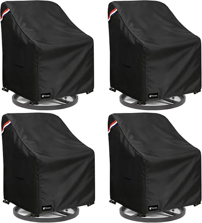 Outdoor Swivel Rocker Chair Cover 4 Pack,Waterproof Rocking Chair Covers, All-Weather Protection Outdoor Lawn Patio Furniture Covers for Patio Chair 35" W x 38" D x 32" H, Black