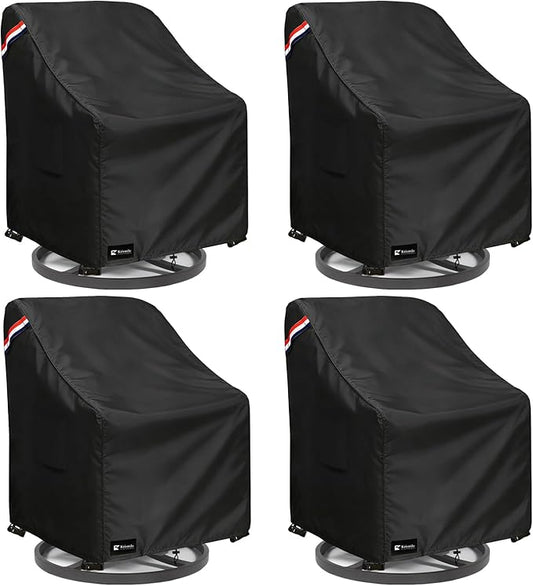 Outdoor Swivel Rocker Chair Cover 4 Pack,Waterproof Rocking Chair Covers, All-Weather Protection Outdoor Lawn Patio Furniture Covers for Patio Chair 35" W x 38" D x 32" H, Black