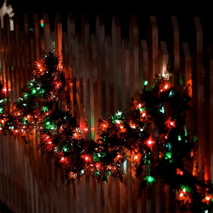 2 Pack 200 LED Solar Christmas Lights Outdoor Waterproof, Solar String Lights for Outside, Solar Outdoor String Light with 8 Lighting Modes for Xmas Tree Wedding Party Yard Decorations (Red and Green)