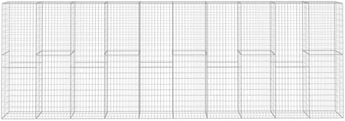 Galvanized Steel Gabion Wall with Cover, Gabion Mesh Wire Wall Panel Galvanized Steel Garden Stone Wire Basket Fencing Patio Decorative Fence, 236.2"x19.7"x78.7",-139