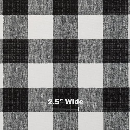 RSH DECOR: Deep Seating Cushion with Pillow Back | 23” x 26” Seat | All-Weather Spun Fabric | Water and Fade-Resistant | Outdoor Chair Cushion Set for Patio Furniture | Black Buffalo Plaid