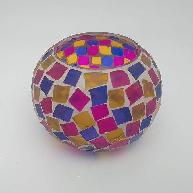 Lxcom Lighting Color Changing Glass Mosaic Ball 3D Fireworks Lights Large Globe Ball Decorative Waterproof Solar Night Light Rechargeable Solar Table Lamp for Indoor Garden Patio Yard Outdoor