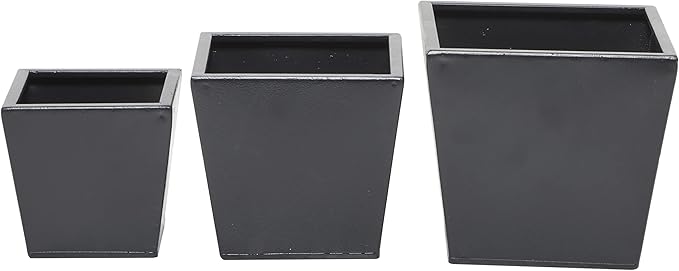 CosmoLiving by Cosmopolitan Metal Indoor Outdoor Planter, Set of 3 7", 6", 5"H, Dark Gray