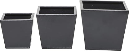 CosmoLiving by Cosmopolitan Metal Indoor Outdoor Planter, Set of 3 7", 6", 5"H, Dark Gray