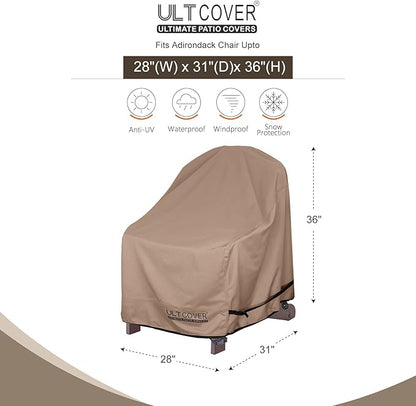 ULTCOVER Waterproof Patio Adirondack Chair Cover 2 Pack for Outdoor Chair Size Upto 28W x 31D x 36H inch