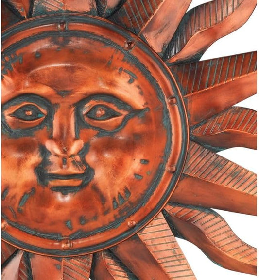 Regal Art & Gift Copper Patina Large Metal Sun Wall Decor - 40 inch| Indoor Outdoor Rust-Resistant Sunburst Sculpture | Eye-Catching Metal Sun Wall Art Accent for Patio, Garden, Living Room
