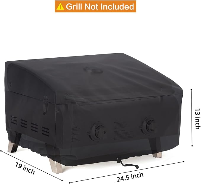 NOELIFE 24 Inch Tabletop Grill Cover for Cuisinart CGG-306/CGG-059, Blackstone 22 inch Table top Griddle, Royal Gourmet PD1301R, Waterproof & Windproof Outdoor BBQ Grilling Accessories (Cover Only)