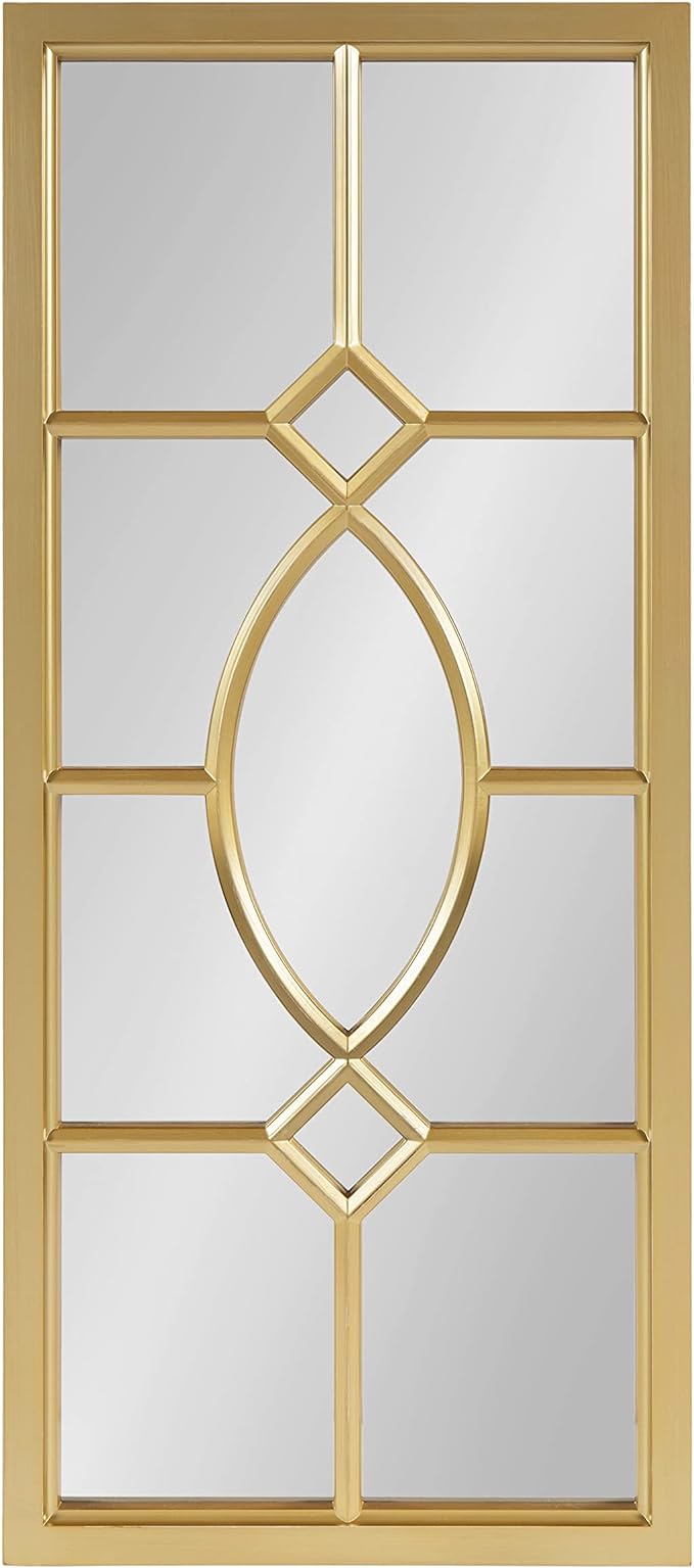 Kate and Laurel Cassat Classic Glam Window Wall Accent Mirror, Gold