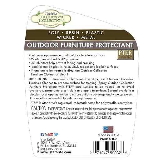 STAR BRITE Outdoor Collection Furniture Protectant Spray - Ideal for Extending the Life & Color of Backyard Patio Chairs, Couches, and Furniture 32 OZ (59032)