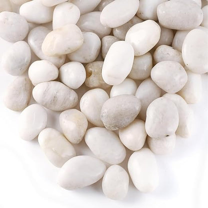 11LB River Pebbles Polished Gravel for Plants Natural White Plant Stones River Rocks 3/4-1 5/8 Inch River Stones for Landscaping Small Pebbles for Crafts