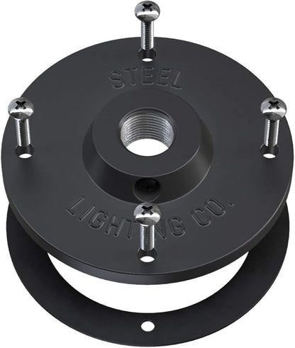 Steel Lighting Co. Topanga Barn Light | Outdoor Wall Mounted | Farmhouse Garage Light Made in America | 14 inch Dome | 23 inch Gooseneck | Matte Black Exterior/Matte Black Interior