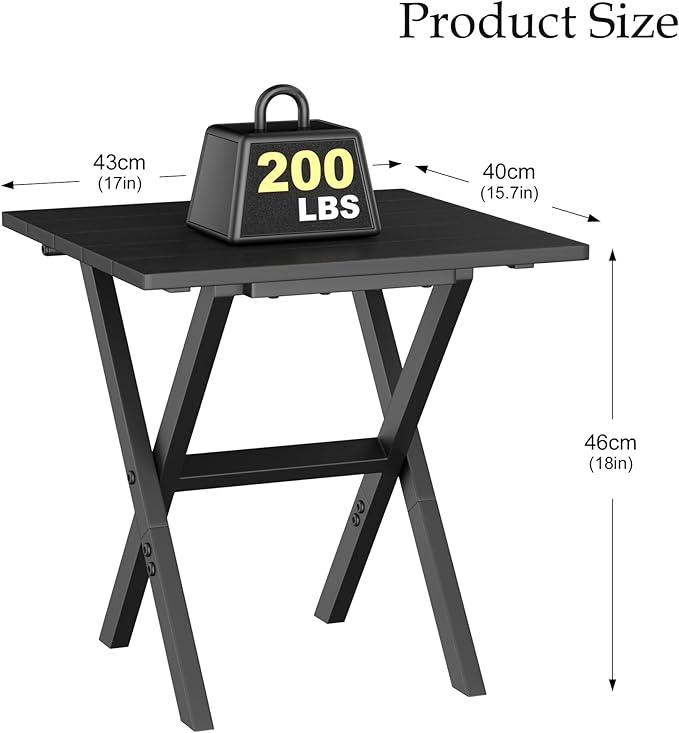 Outdoor Side Table,Portable Folding Adirondack Table,Small Patio Table Folding End Table for Garden,Camping,Pool,Porch