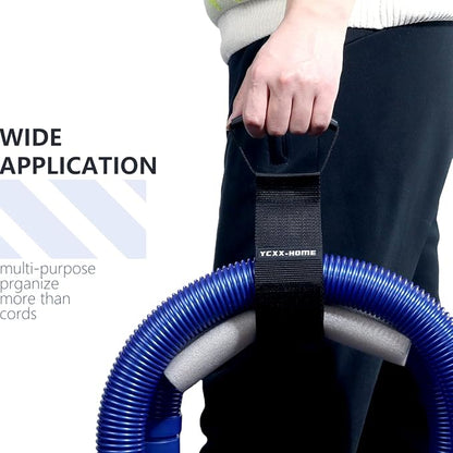 2 PCS Heavy Duty Cord Storage Wrap Holder Extension Hook and Loop Cord Hose Organizer Strap with Carrying Handle for Cords Garden Hose Swimming or Garage Tool (Middle-22)