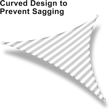 LOVE STORY 12' x 12' x 12' Triangle Grey-White Sun Shade Sail Canopy UV Block for Outdoor Patio Garden Backyard