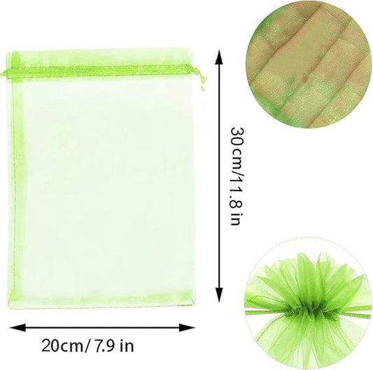 30 Pcs 7.8''×11.8'' Drawstring Fruit Protection Netting Bags, Reusable Garden Netting Bags
