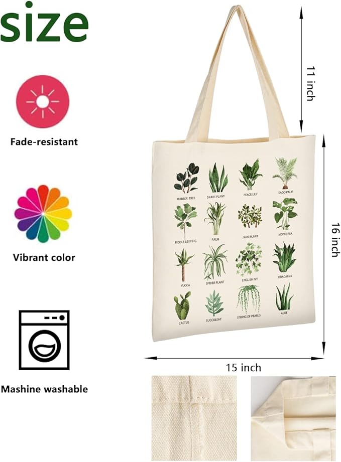 AUSVKAI Canvas Tote Bag Aesthetic for Women, Cute Reusable Cloth Cotton Bags for Shopping Beach Grocery
