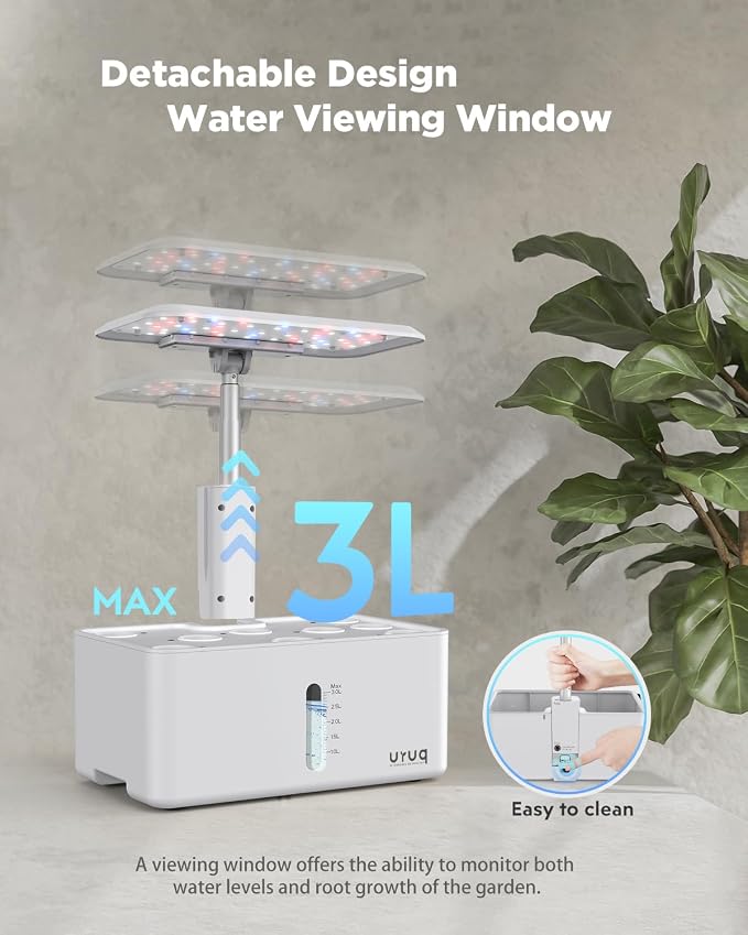 Hydroponics Growing System Indoor Garden: 8 Pods Herb Garden Kit Indoor with LED Grow Light Quiet Smart Water Pump Automatic Timer Healthy Fresh Herbs Vegetables - Hydroponic Planter for Home Kitchen