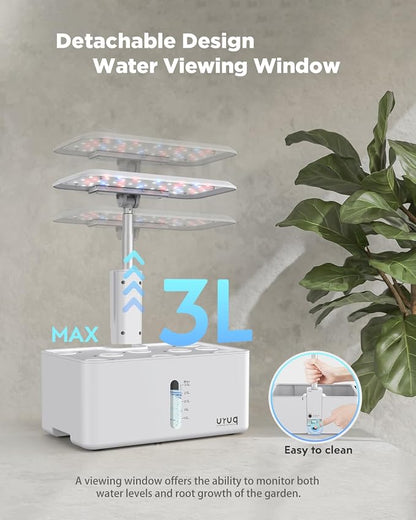 Hydroponics Growing System Indoor Garden: 8 Pods Herb Garden Kit Indoor with LED Grow Light Quiet Smart Water Pump Automatic Timer Healthy Fresh Herbs Vegetables - Hydroponic Planter for Home Kitchen