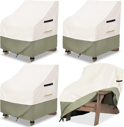 Outdoor Chair Covers 4 Pack 28 W x 31 D x 36 H inches,600D Heavy Duty Waterproof Adirondack Chair Cover,Outdoor Furniture Covers for Lawn/Garden Chiar