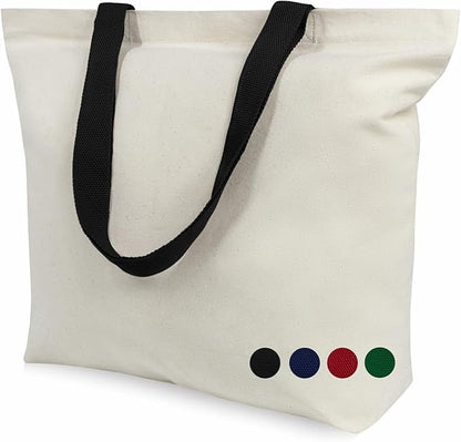 TOPDesign 2-Pack Canvas Tote Bags with Magnetic Snap, Reusable Grocery Shopping Bags, DIY Your Creative Designs