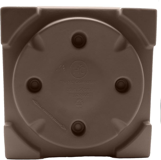 The HC Companies 20" Premium Plastic Terrazzo Square Planter 20"x20"x17.63" in Chocolate Color