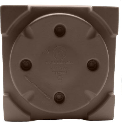 The HC Companies 20" Premium Plastic Terrazzo Square Planter 20"x20"x17.63" in Chocolate Color