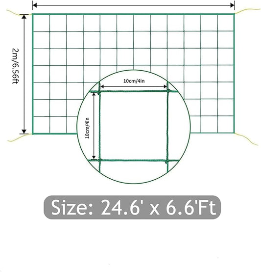 Trellis Netting, Heavy-Duty Garden Grow Netting for Climbing Plants, Outdoor Indoor Net for Cucumber, Tomatoes, Beans, Clematis, Fruits & Vegetables, Climbing Vining Plants (24.6' x 6.6'Ft)