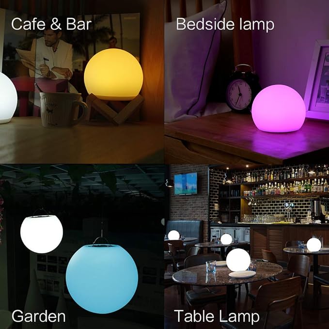 YESIE 6-Inch Floating Pool Light, Rechargeable LED Ball Light, Remote Control, Hot tub Accessories,Bathtub Lamp,16 RGB Colors Outdoor Patio Orb Decoration