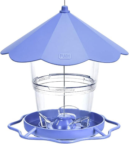Hanizi Wild Bird Feeders for Outside, Hanging Bird Feeder Squirrel Proof, Outdoor Birds Feeders Wild Bird Seed, Garden Yard Decoration (Purple)
