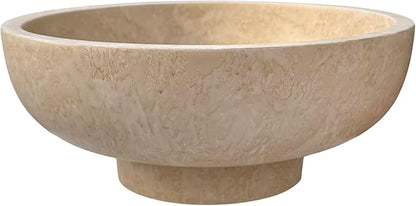 OAKOA Modern Fruit Bowl for Kitchen Counters - Large Decorative Bowl for Home Decor- Key Bowl for Entryway Table - Pedestal Bowl - Stone Bowl