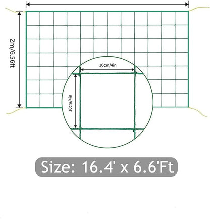Trellis Netting, Heavy-Duty Garden Grow Netting for Climbing Plants, Outdoor Indoor Net for Cucumber, Tomatoes, Beans, Clematis, Fruits & Vegetables, Climbing Vining Plants (16.4' x 6.6'Ft)