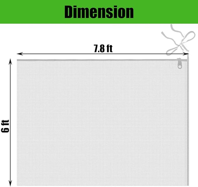 Gardtree 1PCS 6 × 7.8 FT Large Fruit Tree Netting Covers with Double Zipper & Drawstring, Garden Mesh Barrier for for Blueberry Bushes, Tomato & Citrus – Easy-Access Mesh Bird & Squirrel Barrier