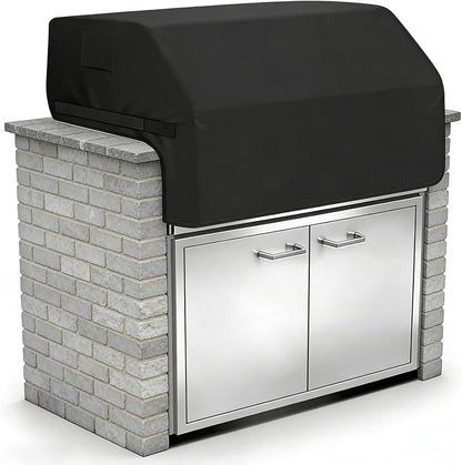 Built-in Grill Cover 38 Inch for Outdoor Island Grill, 600D Premium Built in Barbecue Grill Top Cover with Straps for Napoleon, Bull, Blaze, KitchenAid, Coyote etc, 38" x 28"x 24"