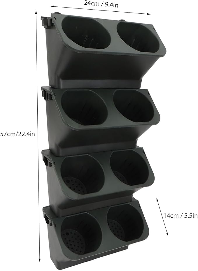 ciciglow Vertical Garden Planter, Hanging Planters for Indoor Outdoor Plants Wall Planter Boxs Vertical Garden Hanging Plant Holder for Railing, Balcony, Fence (Green Black)