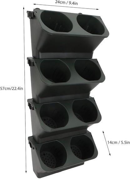 ciciglow Vertical Garden Planter, Hanging Planters for Indoor Outdoor Plants Wall Planter Boxs Vertical Garden Hanging Plant Holder for Railing, Balcony, Fence (Green Black)