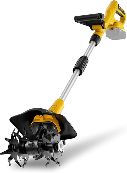 Cordless Garden Tiller Cultivator, Compatible with DeWalt 20V MAX Battery, 360 RPM High Torque, 9" Width x 7" Depth, Lightweight Garden Soil Tool for Weeding, Tool Only-Battery Not Included