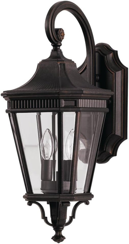 Feiss OL5401GBZ Cotswold Lane Outdoor Patio Lighting Wall Lantern, Bronze, 2-Light (9"W x 21"H) 120watts