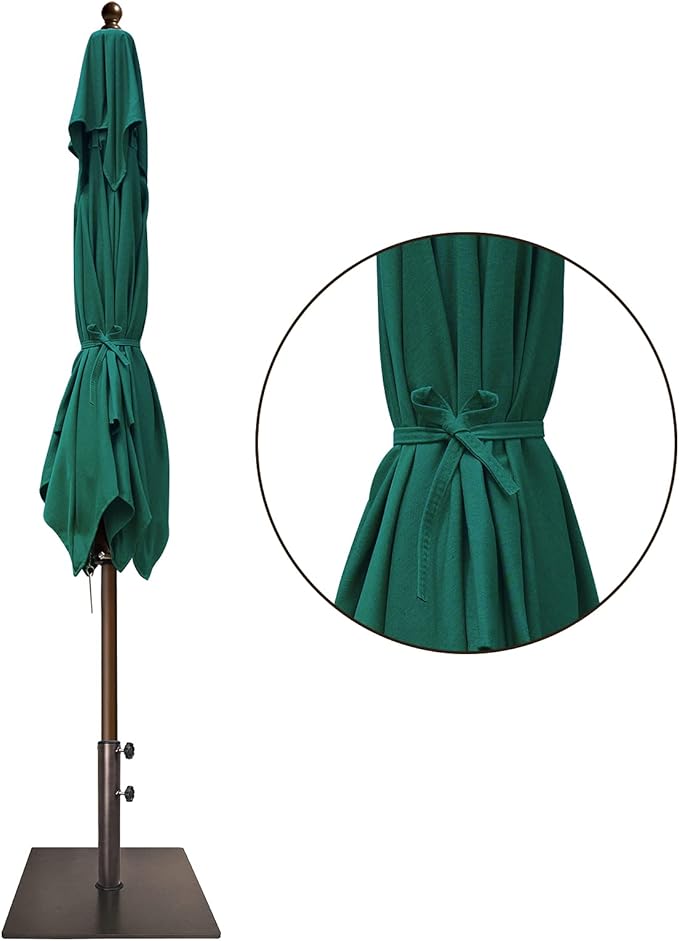 EliteShade USA 10-Year-Non-Fading 6x6Ft Square Market Umbrella Patio Outdoor Table Umbrella with Ventilation, Forest Green