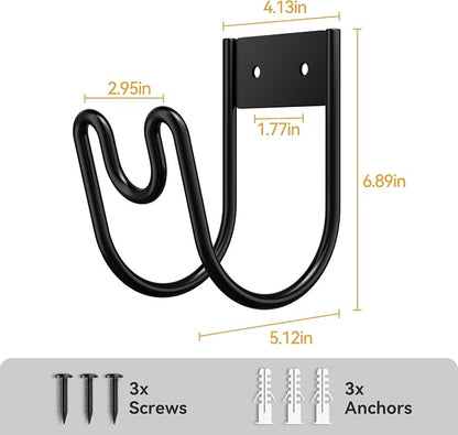 niffgaff Garden Hose Holder Wall Mount - Water Hose Hanger Heavy Duty Hose Rack for Extension Cords Vacuum Hose (2 Pack)