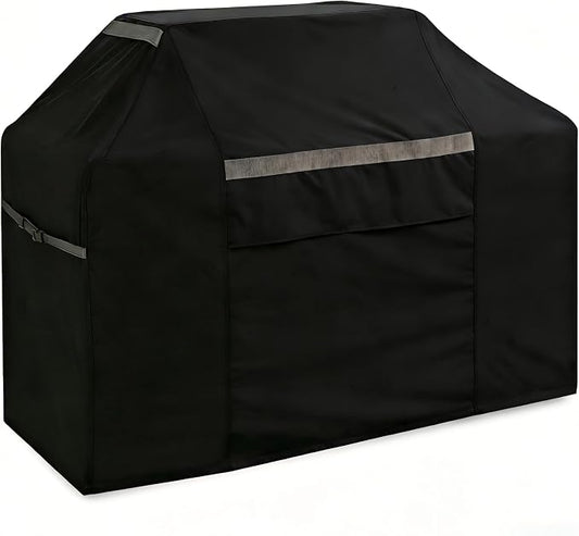 600D Heavy Duty 82 Inch Grill Cover - Waterproof Weatherproof UV & Fade Resistant, Oversize Outdoor Barbecue Smoker Black Cover for Patio